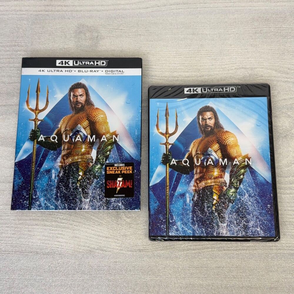 Aquaman (4K Ultra HD + Blu-ray) Jason Momoa w/ Slipcover NEW SEALED!
